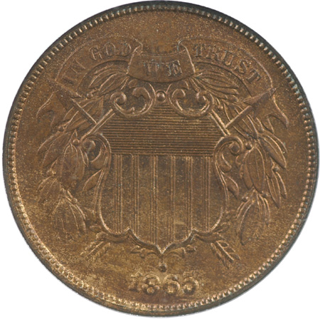 1865 NGC MS-65 RB.