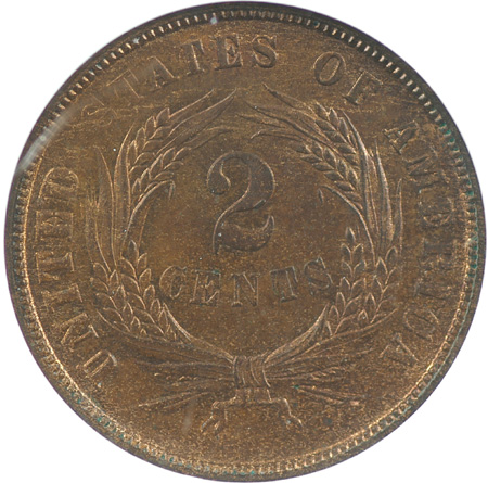 1865 NGC MS-65 RB.