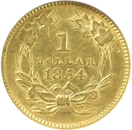 1854 Type 2 NGC AU-58.