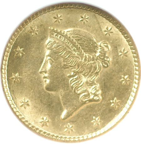 Three Gold Dollars.  NGC MS-62.