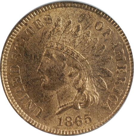 1865 Fancy 5 PCGS MS-64 RD.