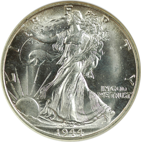 Six Certified Walking Liberty Half Dollars.  MS-64