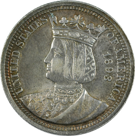 1893 Isabella Quarter. AU.