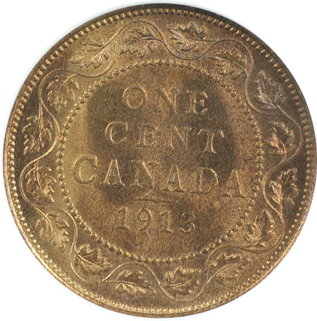 1913 Canadian Large Cent.  NGC MS-65 RB.