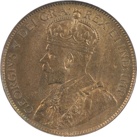 1913 Canadian Large Cent.  NGC MS-64 RB.