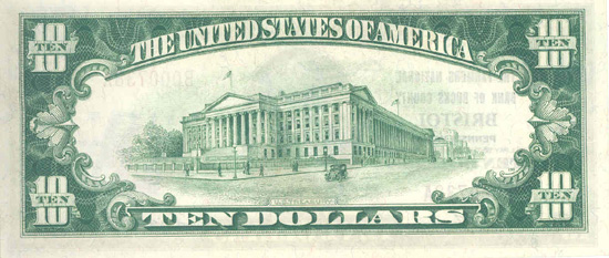 1929 $10.00. Bristol, PA Ty. 1. AU.