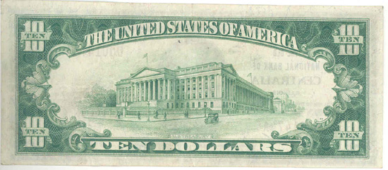 1929 $10.00. Centralia, IL Ty. 1. VF.