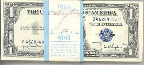 1935-D $1.00 Pack. CHCU.