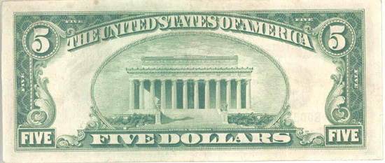 1928 $5.00 New York Star.  VF.