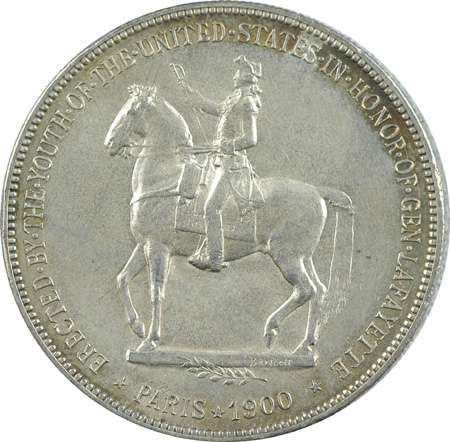 1900 Lafayette Dollar. AU-58.