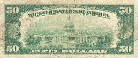 1928 $50.00 St. Louis Star.  F.