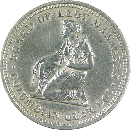 1893 Isabella Quarter. MS-60 Cleaned.