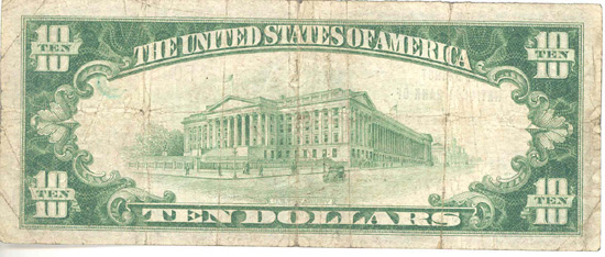 1929 $10.00. Rock Rapids, IA Ty. 1. F.
