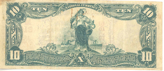 1902 $10.00. Kewanna, IN Red Seal. F.