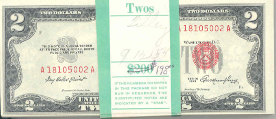 1953 $2.00 Partial Pack.  CHCU.