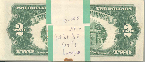 1953 $2.00 Partial Pack.  CHCU.