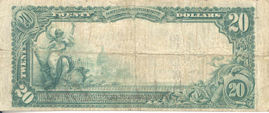 1902 $20.00. Muskogee, OK Blue Seal. VG.