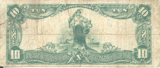 1902 $10.00. Madison, IL Blue Seal. VG.