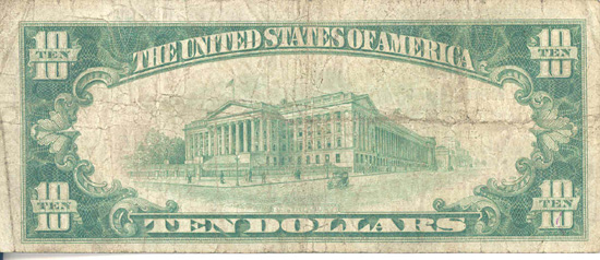 1929 $10.00. Paris, IL Ty. 1. VG.