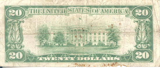 1929 $20.00. Metropolis, IL Ty. 1. F.