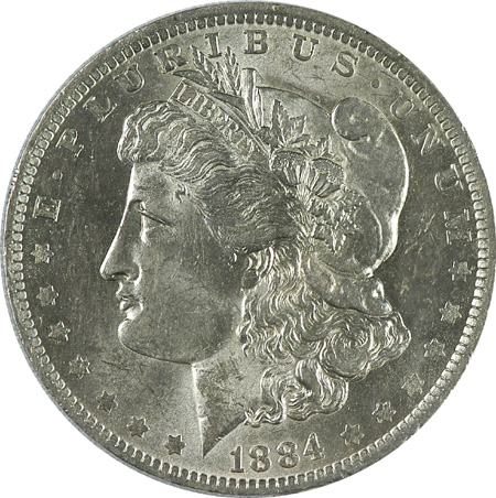 Thirty-four Morgan Silver Dollars.