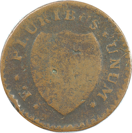 1786 New Jersey Copper, Maris 12-G, Rarity-4. VG-10.