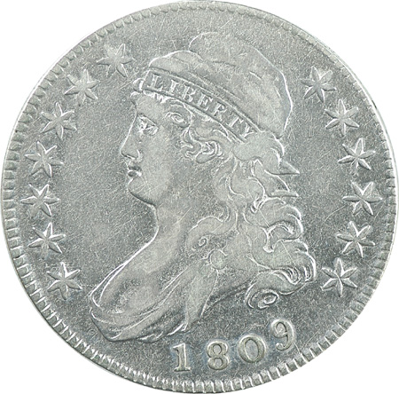 Six Capped Bust Lettered Edge Half Dollars.