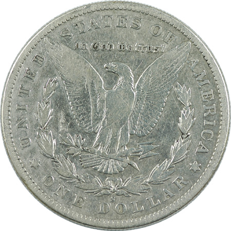 Two Morgan Silver Dollars.