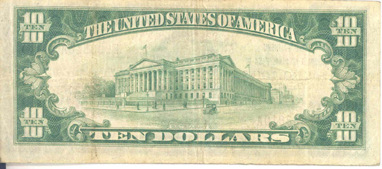 1929 $10.00. East St. Louis, IL Ty. 1. F.