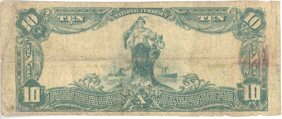 1902 $10.00. Vandalia, IL Blue Seal. VG.