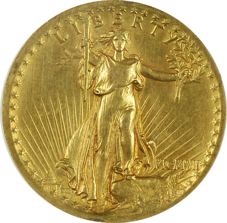 1907 High Relief Wire Rim. NGC AU-58.