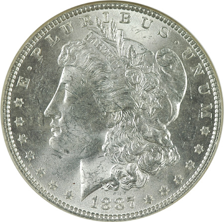 Ten 1887 NGC MS-63.