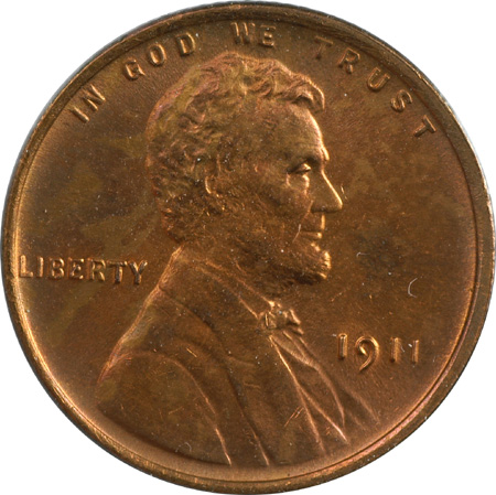 Eight Lincoln Wheat Cents.  Unc.