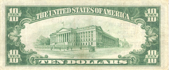 1929 $10.00 St. Louis Star.  VF.