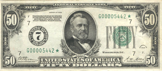 1928 $50.00 Chicago Star.  XF.