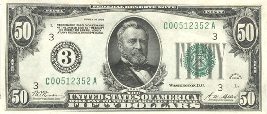 1928 $50.00 Philadelphia.  CHCU.