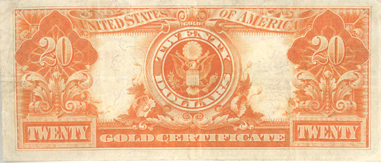 1922 $20.00.  VF.