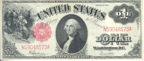 1917 $1.00.  XF.