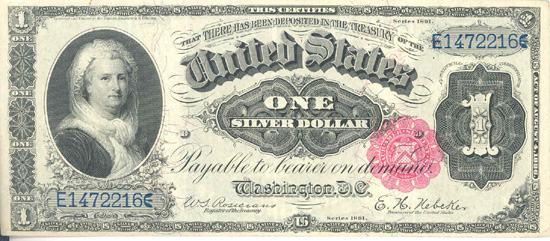 1891 $1.00.  VF.