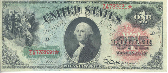 1869 $1.00.  VF.