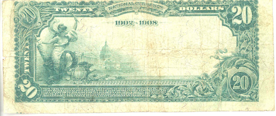 1902 $20.00. Deer River, MN Date Back Blue Seal. VG.
