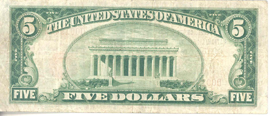 1929 $5.00. Delavan, IL Ty. 1. F.