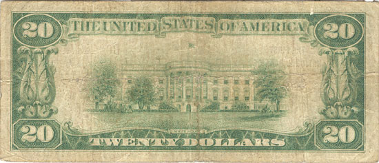 1929 $20.00. Monticello, IL Ty. 1. F.