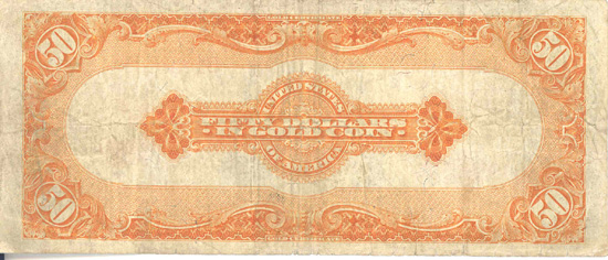 1922 $50.00.  VG/F.