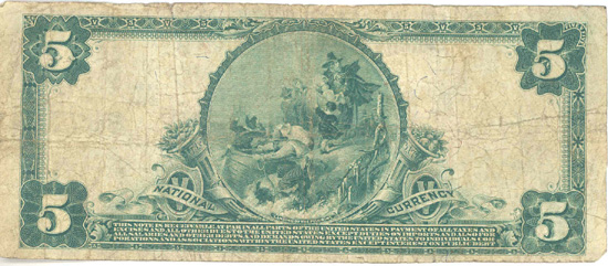 1902 $5.00. Cabool, MO Blue Seal. F.