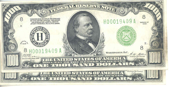 Two Sequential 1928 $1,000.00 St. Louis.  AU.