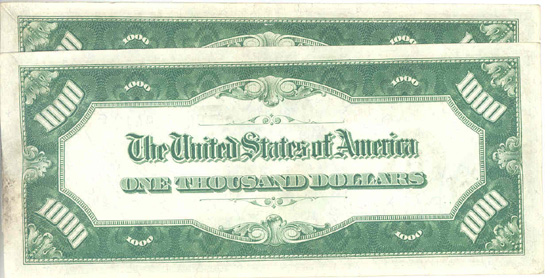 Two Sequential 1928 $1,000.00 St. Louis.  AU.