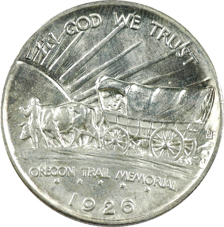 Two Oregon Commemorative Silver Half Dollars.