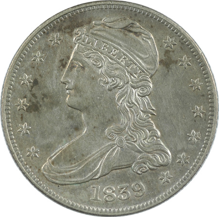 Two Capped Bust Reeded Edge Half Dollars.