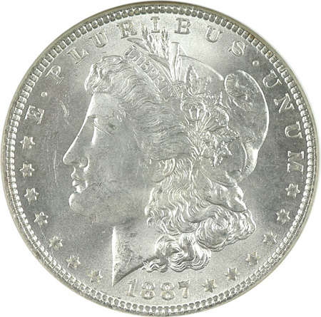 Ten 1887 NGC MS-64.